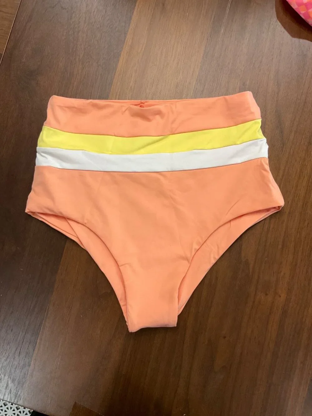 L*Space Portia Stripe Bikini Bottoms in Tangy/Lemon Drop/Cream New Womens